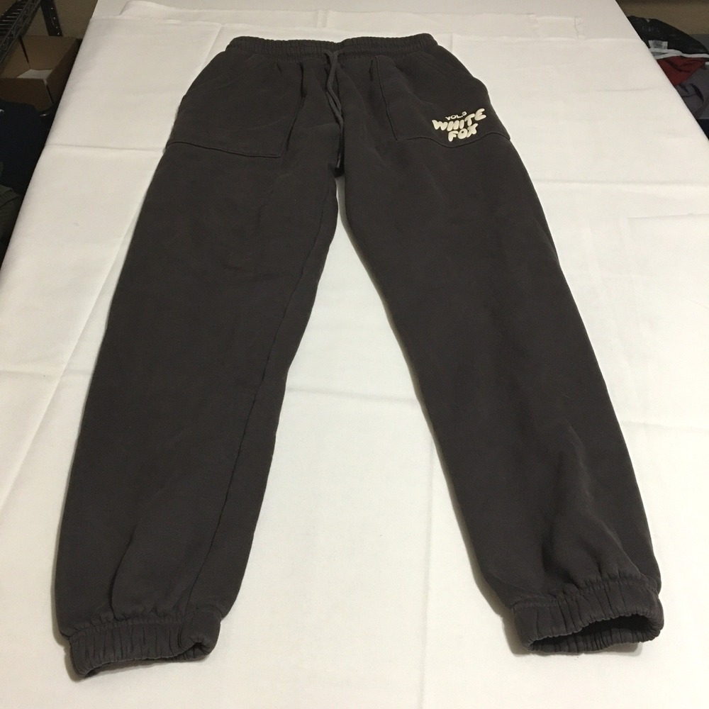 White Fox Sweatpants Women Small Charcoal Gray Vol 3 Graphic Joggers